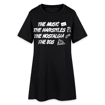 Musique Coiffures Nostalgie des années 80 - Robe T-shirt Femme - noir - Devant