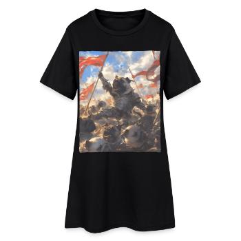 Épique, Carlin, Révolution, Peinture Astucieuse - Robe T-shirt Femme - noir - Devant