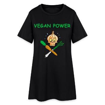 Die Kraft der Veganer - Frauen T-Shirt-Kleid - Schwarz - Vorne