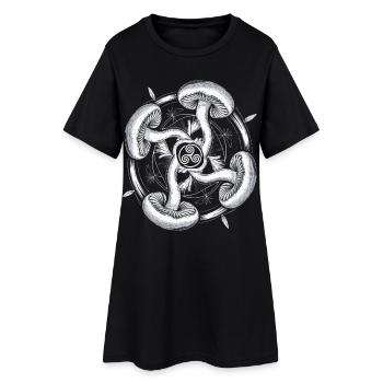 Champignons psychédéliques Triskelion | Art du symbole mystique - Robe T-shirt Femme - noir - Devant