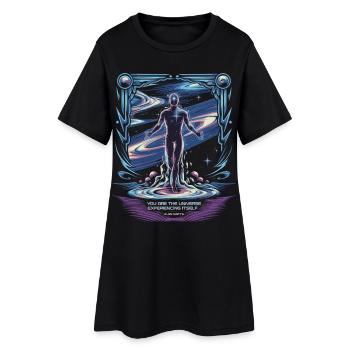 Kosmisches Selbst | Zitat von Alan Watts Universe - Frauen T-Shirt-Kleid - Schwarz - Vorne