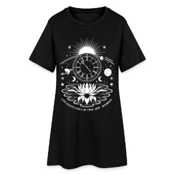 Moment présent | Alan Watts Lotus Design - Robe T-shirt Femme - noir - Devant