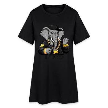 Éléphant Rappeur : Style Rap et Attitude ! - Robe T-shirt Femme - noir - Devant