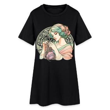 Tricot Femme Art Nouveau Cadeau - Robe T-shirt Femme - noir - Devant