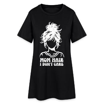 Cheveux de maman Je m’en fiche Maman Fête des mères Maman - Robe T-shirt Femme - noir - Devant