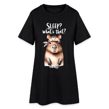 Dormir? Qu’est-ce que c est? Capybara Maman Maman Cadeau - Robe T-shirt Femme - noir - Devant