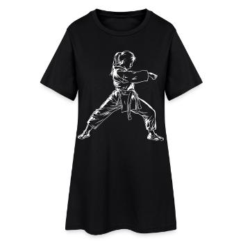 Karate Girl Sketch - Women’s T-Shirt Dress - black - Front