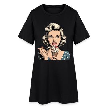 Pin Up Retro Rockabilly Cream Soft Serve Cream Gift - Robe T-shirt Femme - noir - Devant