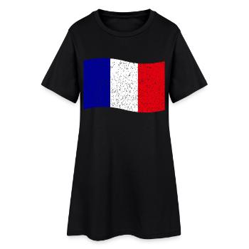 drapeau français vintage - Robe T-shirt Femme - noir - Devant