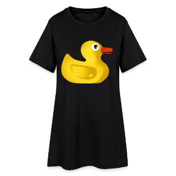 Canard en caoutchouc mignon - Robe T-shirt Femme - noir - Devant