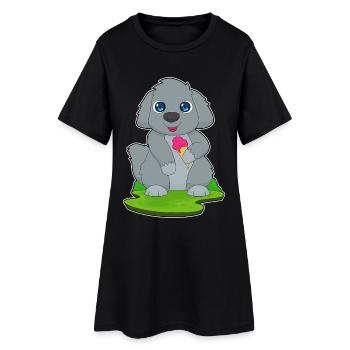 Glace gaufrée pour chien - Robe T-shirt Femme - noir - Devant