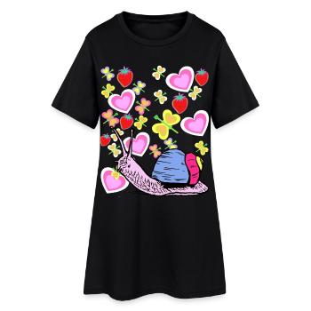 Escargots escargots rétro Vintage Kids - Robe T-shirt Femme - noir - Devant