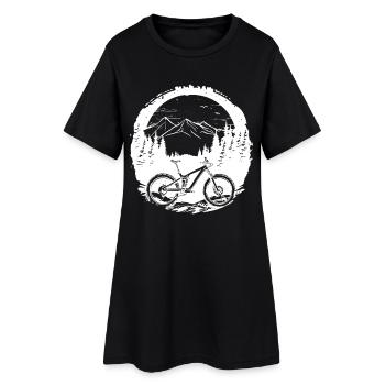 Mountain Biking Sketch - Women’s T-Shirt Dress - black - Front
