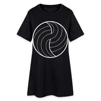Dessin au trait de volley-ball - Robe T-shirt Femme - noir - Devant