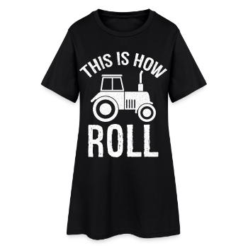 this is how roll - Frauen T-Shirt-Kleid - Schwarz - Vorne