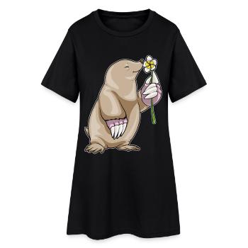 Plumeria taupe - Robe T-shirt Femme - noir - Devant