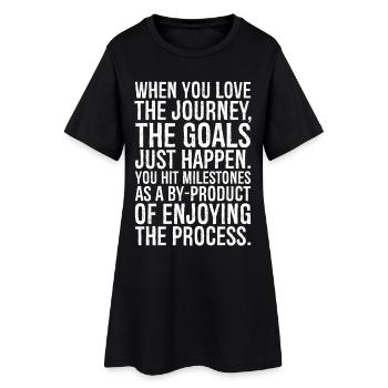 quand on aime le voyage, les objectifs se réalisent tout seul - Robe T-shirt Femme - noir - Devant