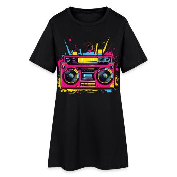 Musique Hip Hop Années 80 - Robe T-shirt Femme - noir - Devant