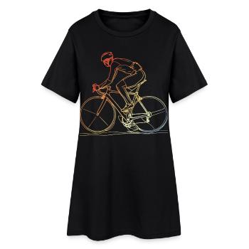 Ligne cycliste Art rétro - Robe T-shirt Femme - noir - Devant