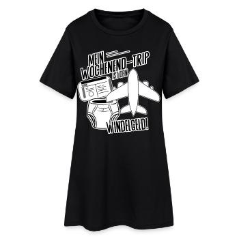 Mein Wochenendtrip ist dein Windelgeld – DINK Life - Frauen T-Shirt-Kleid - Schwarz - Vorne