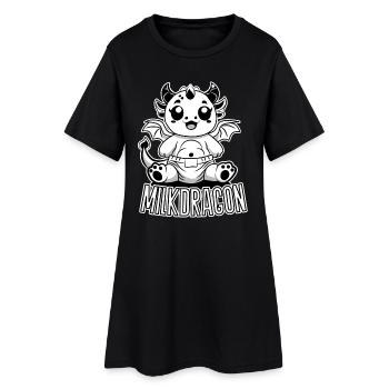 Dragon Lait – Bébé Dragon mignon en couche - Robe T-shirt Femme - noir - Devant