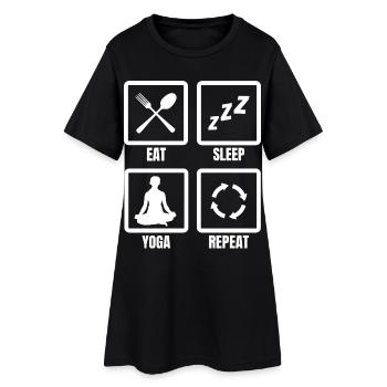 Eat Sleep Yoga Repeat - Women’s T-Shirt Dress - black - Front