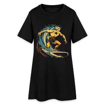 Surfer Graphics - Women’s T-Shirt Dress - black - Front