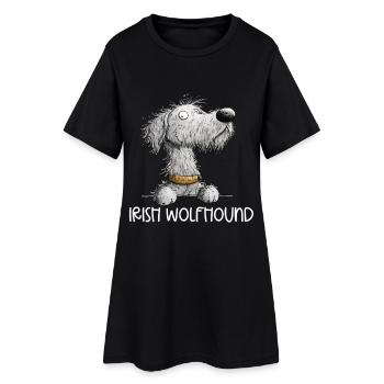 Irish Wolfhound Cartoon Dog Dog Breed - Robe T-shirt Femme - noir - Devant