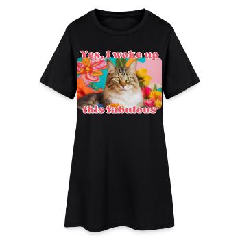 Chat fabuleux - Robe T-shirt Femme - noir - Devant
