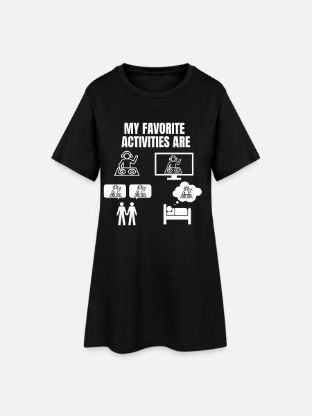 DJ - MY FAVORITE ACTIVITIES - Robe T-shirt Femme - noir