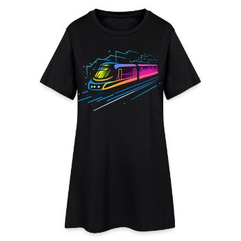 Train Cartoon Look - Robe T-shirt Femme - noir - Devant