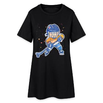 Kleiner Eishockeyspieler - Frauen T-Shirt-Kleid - Schwarz - Vorne