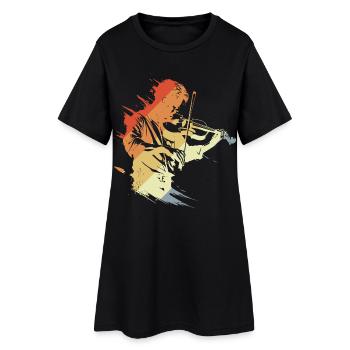 Violoniste Look Rétro - Robe T-shirt Femme - noir - Devant