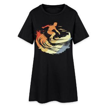 Surf Vintage - Robe T-shirt Femme - noir - Devant