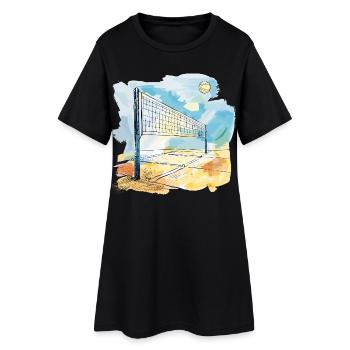 Terrain de volley-ball - Robe T-shirt Femme - noir - Devant