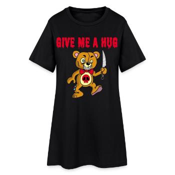Ours en peluche psychopathe - Robe T-shirt Femme - noir - Devant