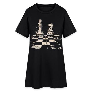 Échecs - Robe T-shirt Femme - noir - Devant