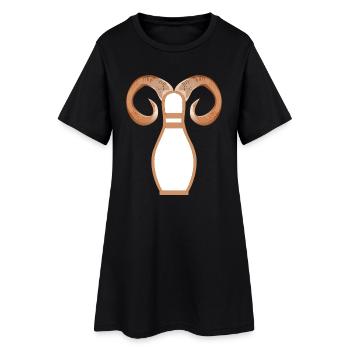 BOWLING GEBURTSTAG STERNZEICHEN BOWLING - Frauen T-Shirt-Kleid - Schwarz - Vorne