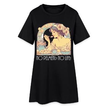 No Pelmeni No Life Woman Cadeau Art Nouveau - Robe T-shirt Femme - noir - Devant