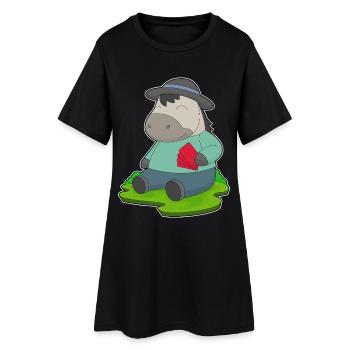 Pferd Poker Pokerkarten - Frauen T-Shirt-Kleid - Schwarz - Vorne