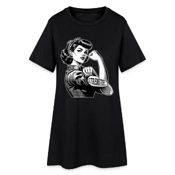 Stärke starke Frau Rockabilly Geschenk - Frauen T-Shirt-Kleid - Schwarz - Vorne