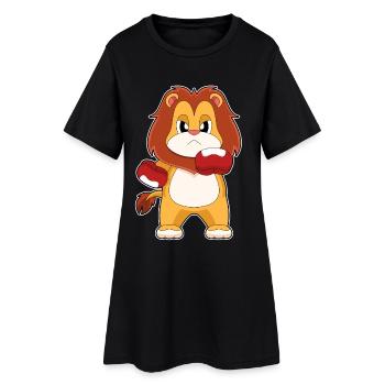 Lion Boxer Gants de Boxe Boxe - Robe T-shirt Femme - noir - Devant