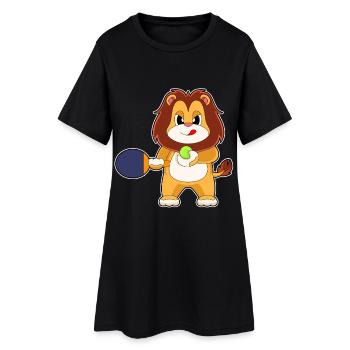 Lion Tennis de table Raquette de tennis de table - Robe T-shirt Femme - noir - Devant