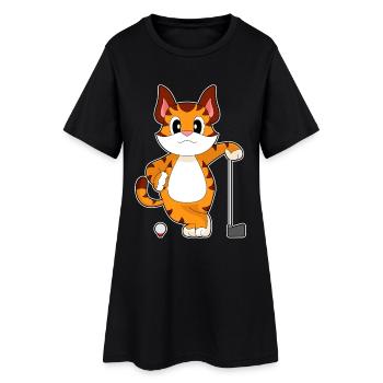 Tiger Golf Golfschläger - Frauen T-Shirt-Kleid - Schwarz - Vorne