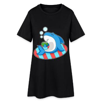 Été de la planche de surf Shark Coconut - Robe T-shirt Femme - noir - Devant
