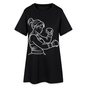 Kickbox Mädchen Skizze - Frauen T-Shirt-Kleid - Schwarz - Vorne