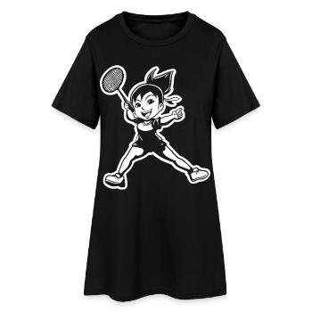 Joueur de badminton - Robe T-shirt Femme - noir - Devant