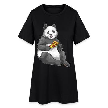 Panda Pizza - Robe T-shirt Femme - noir - Devant