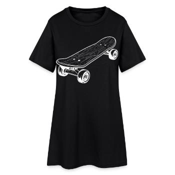 Croquis de planche à roulettes - Robe T-shirt Femme - noir - Devant