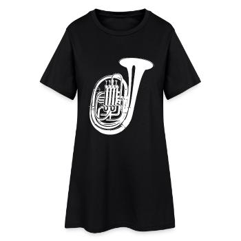 Tuba Drawing - Women’s T-Shirt Dress - black - Front